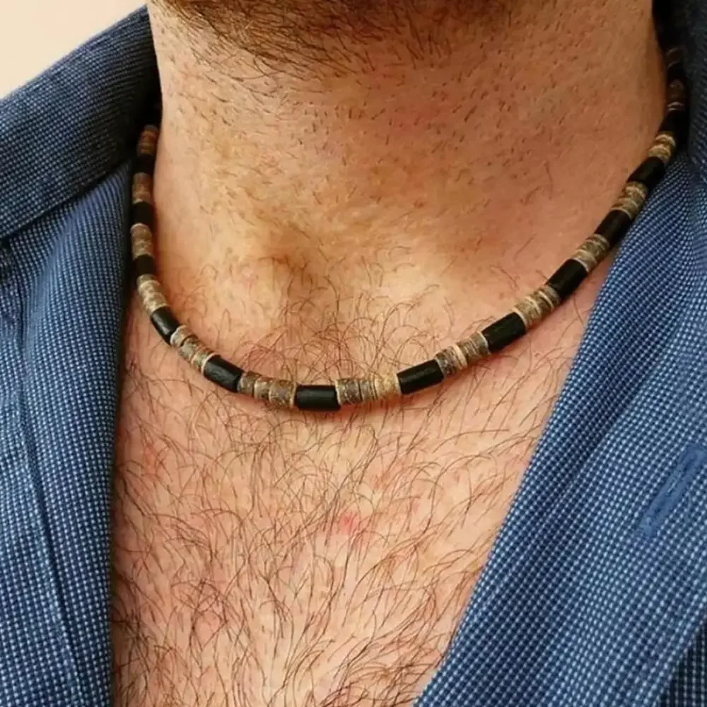 Boho Hip Hop Wood Necklace