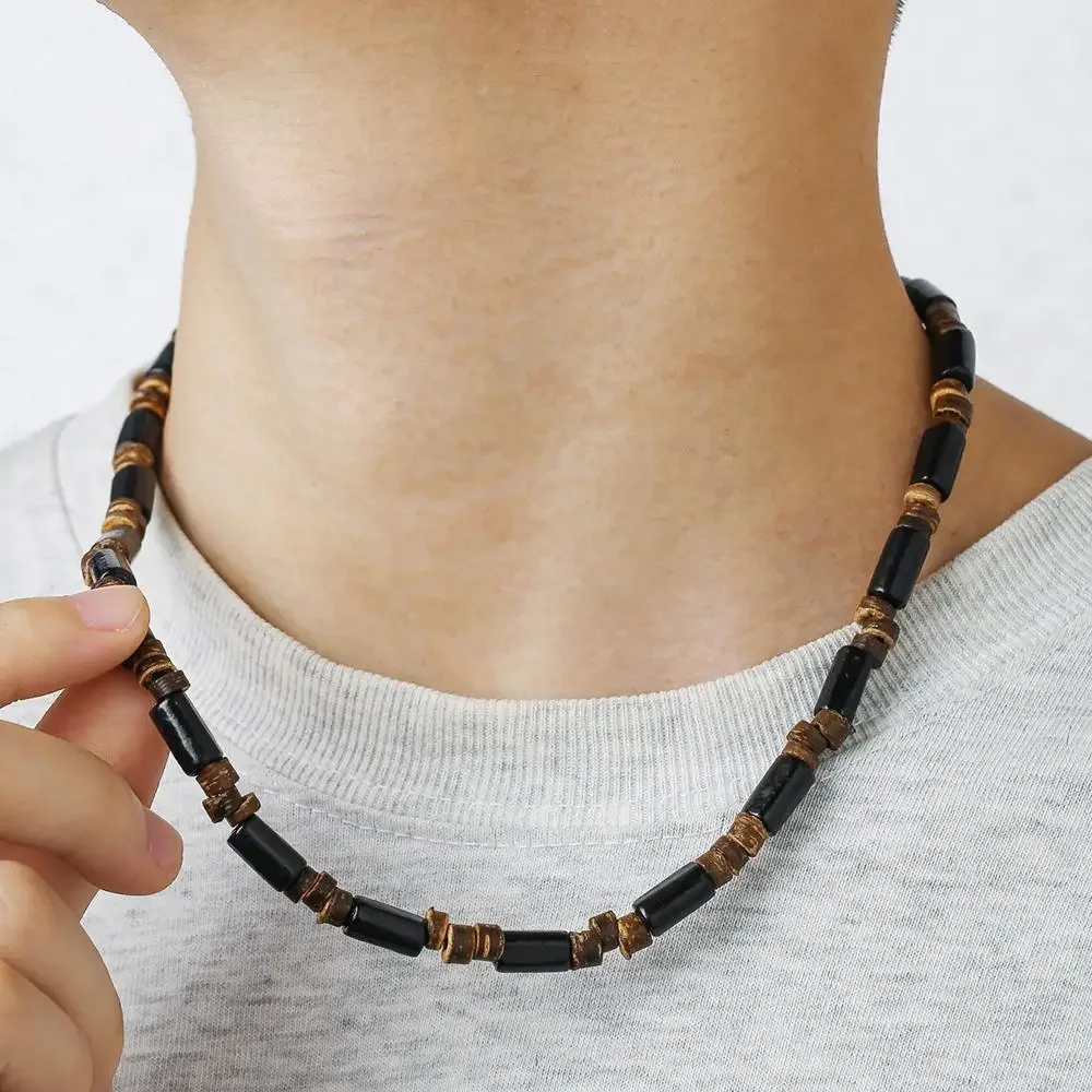 Boho Hip Hop Wood Necklace - Image 5