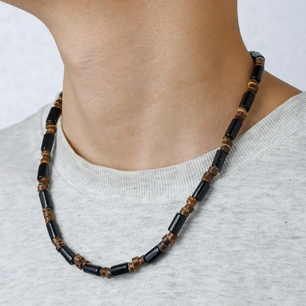 Boho Hip Hop Wood Necklace - Image 4