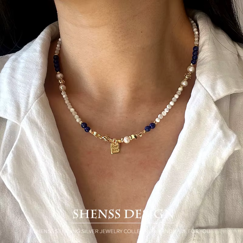 14k Gold Shell Pearl Necklace
