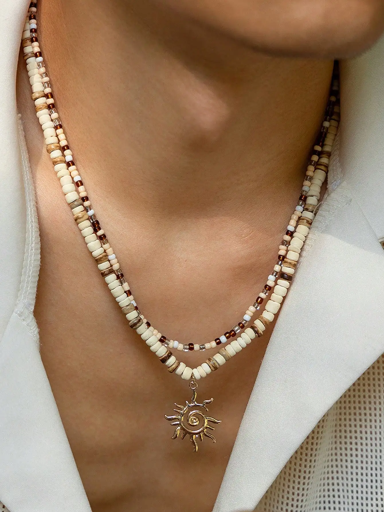 Hawaiian Surfer Coconut Shell Necklace
