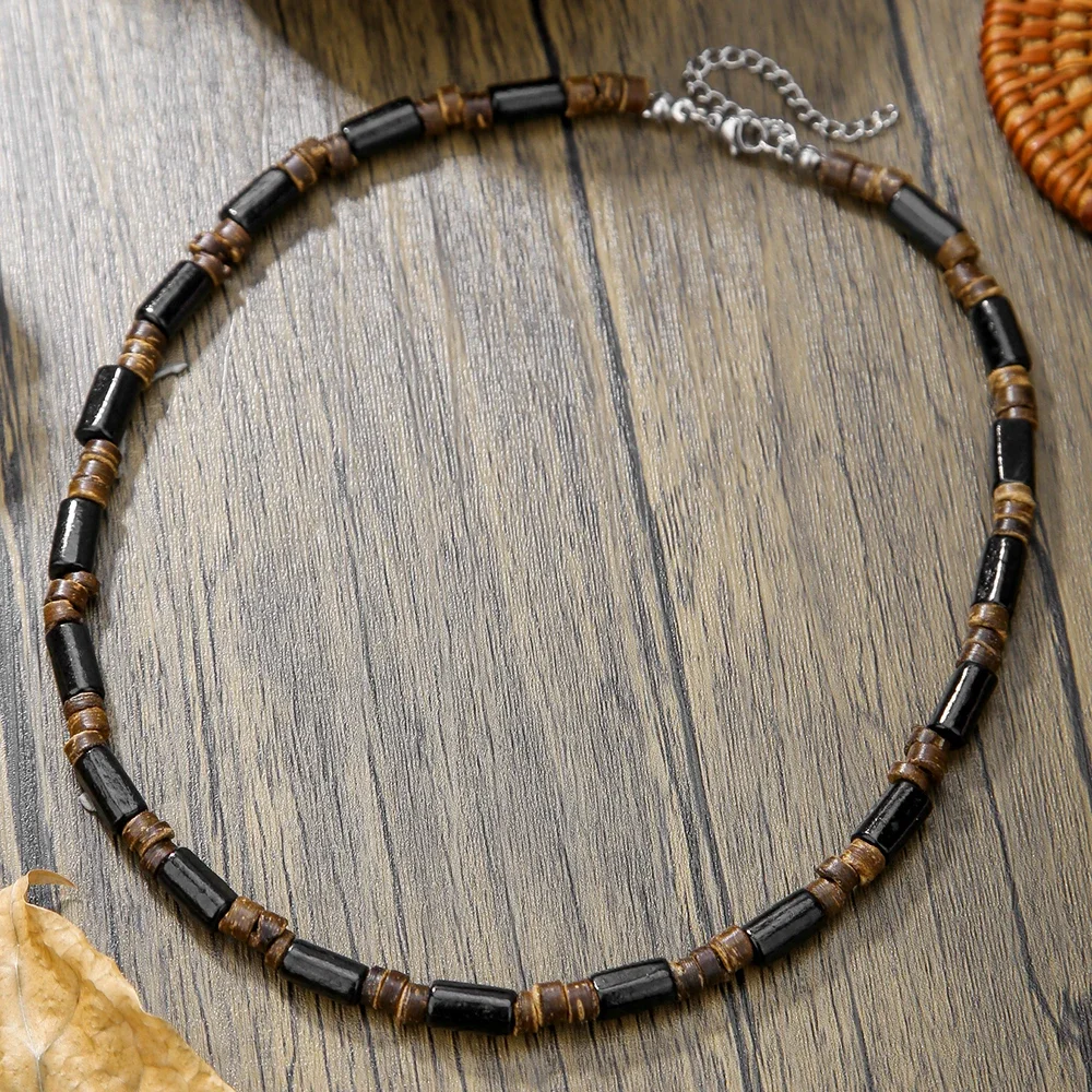 Boho Hip Hop Wood Necklace - Image 2