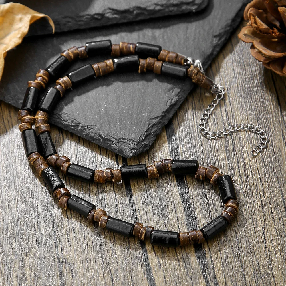 Boho Hip Hop Wood Necklace - Image 3